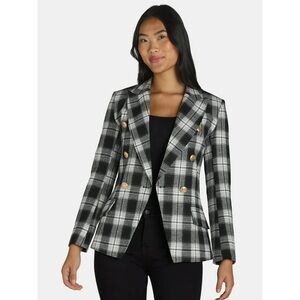 Attitude Unknown Metallic Button Solid Ponte Blazer